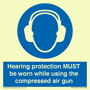 Hearing protection MUST be worn while using the compressed air gun